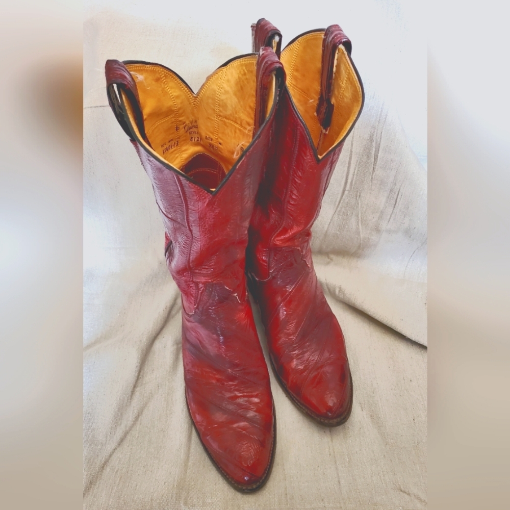 Mens Eelskin Boots 9.5D Cognac
